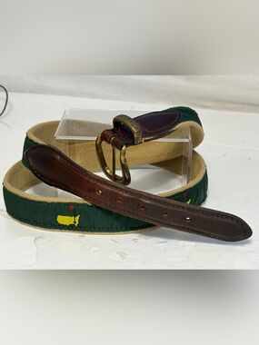Vintage Masters Augusta National Golf Tournament Leather Canvas Belt Size 42